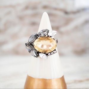 Pale Yellow and Grey Stone Ring